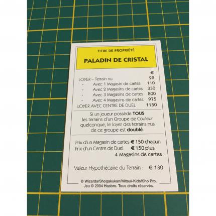 Carte Paladin de cristal pièce détachée Monopoly Duel Masters Hasbro Parker Wizards #A64