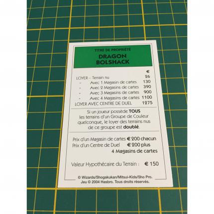 Carte Dragon Bolshack pièce détachée Monopoly Duel Masters Hasbro Parker Wizards #A64