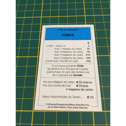 Carte Corile pièce détachée Monopoly Duel Masters Hasbro Parker Wizards #A64