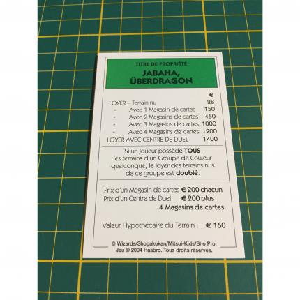 Carte Jabaha uberdragon pièce détachée Monopoly Duel Masters Hasbro Parker Wizards #A64