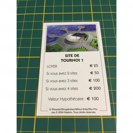 Carte Site de tournoi 1 pièce détachée Monopoly Duel Masters Hasbro Parker Wizards #A64
