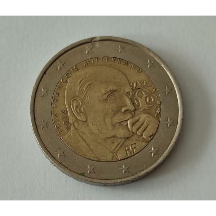 Pièce de monnaie 2 euros commémorative François Mitterrand 1916-2016 #B64