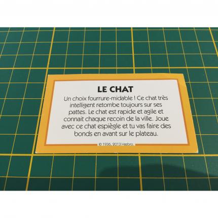 Carte chance le chat pièce détachée jeu de société Monopoly Junior Hasbro Gaming #A65