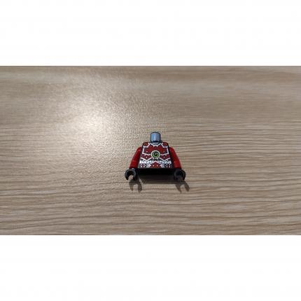Torse Ninjago Armure Rouge et Ceinture Argentée 6021074 pièce détachée personnage Lego #C21
