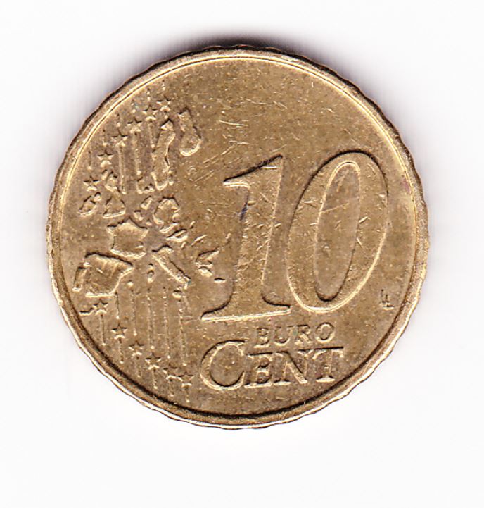 Pièce de monnaie de 10 centimes d`euro