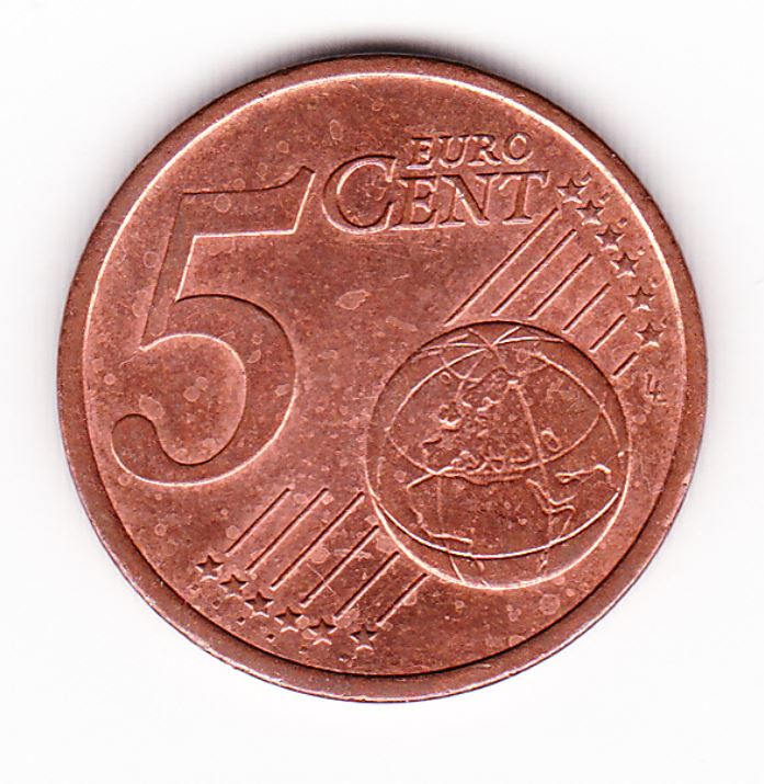 Pièce de monnaie de 5 cent centime d`euro