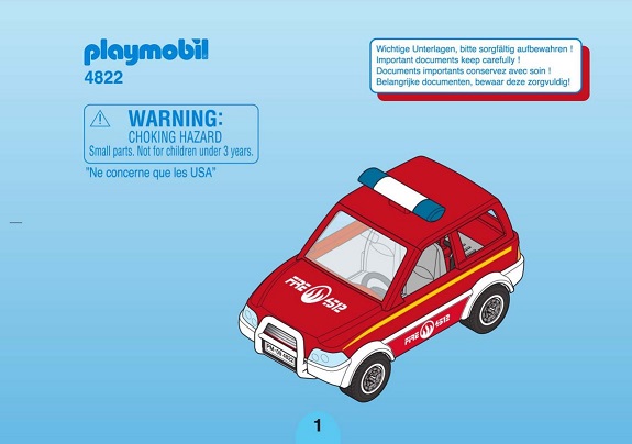 pièce détachée Playmobil 4822 voiture de pompier