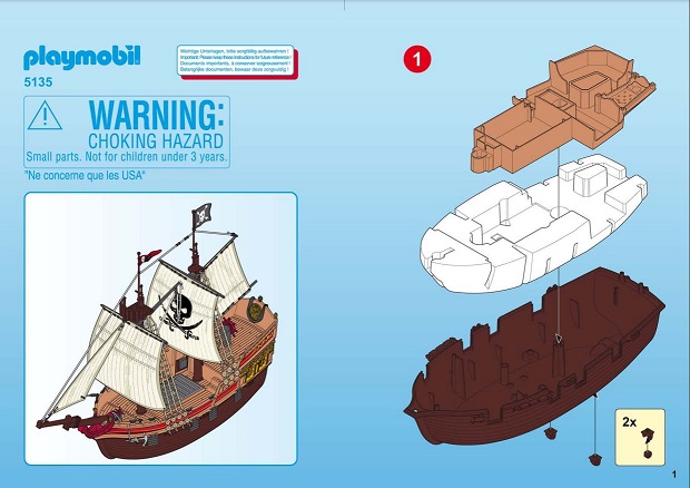 pièce détachée Playmobil 5135 Bateau dattaque des pirates