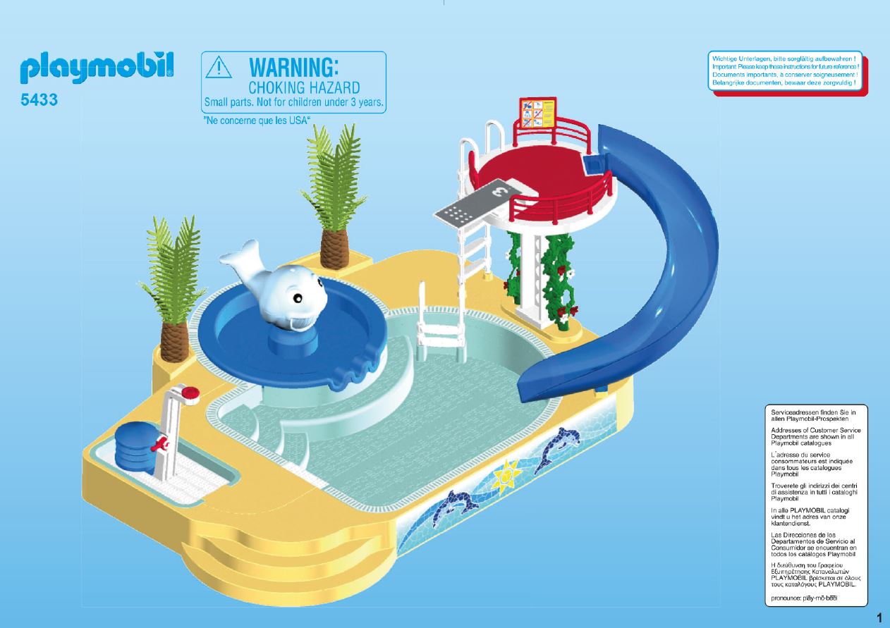 pièce détachée Playmobil set 5433 Famille avec piscine et plongeoir