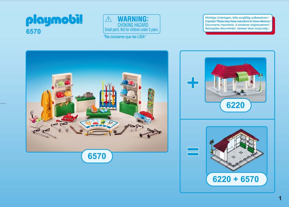 pièce détachée Playmobil set 6570 Playmobil aménagement pour magasin de sports d`hiver