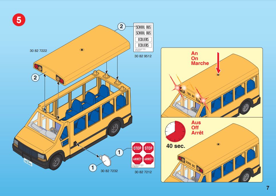 pièce détachée Set Playmobil 5989 Kit école bus