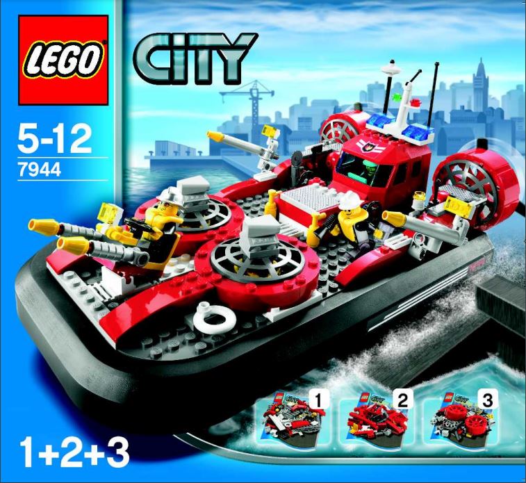 pièce détachée lego 7944 lego city l`aéroglisseur des pompiers