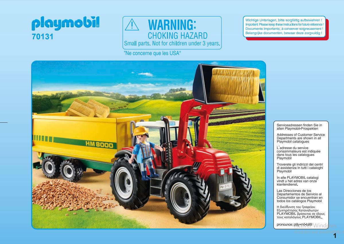 Set Playmobil 70131 Grand tracteur avec remorque